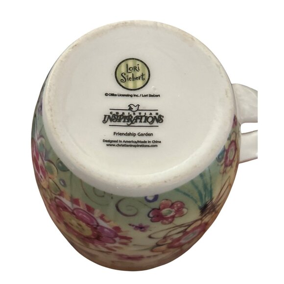 Inspirations Friendship Garden Floral Mug By Lori Siebert Coffee Tea Cup - Picture 3 of 5